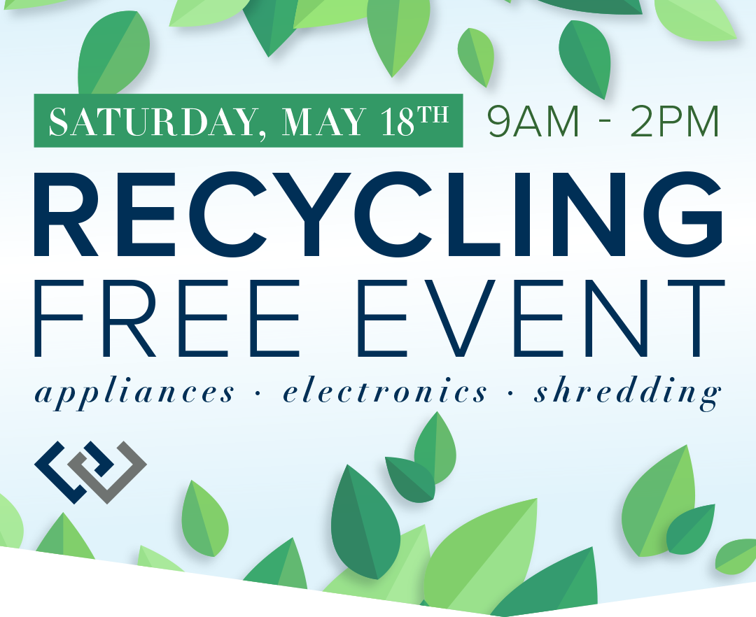 Free Recycling Event Saturday, May 18th from 9am to 2pm